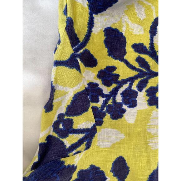 Tyler Boe Women's Blue/Yellow Floral Linen Shift Dress Sz S - Picture 5 of 9